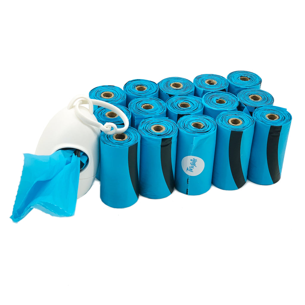16 Rolls of compostable poop bags with free dispenser