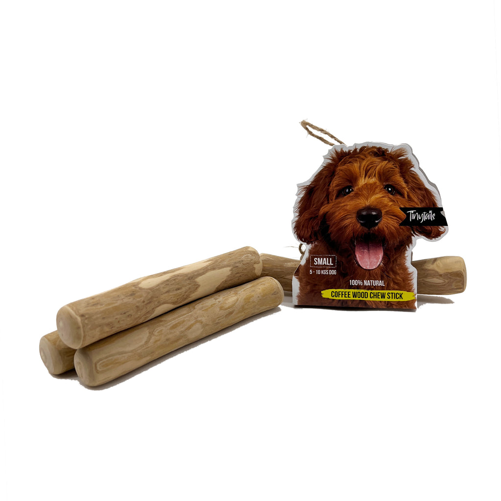 Small size coffee wood chew stick packaging with 3 more sticks a side